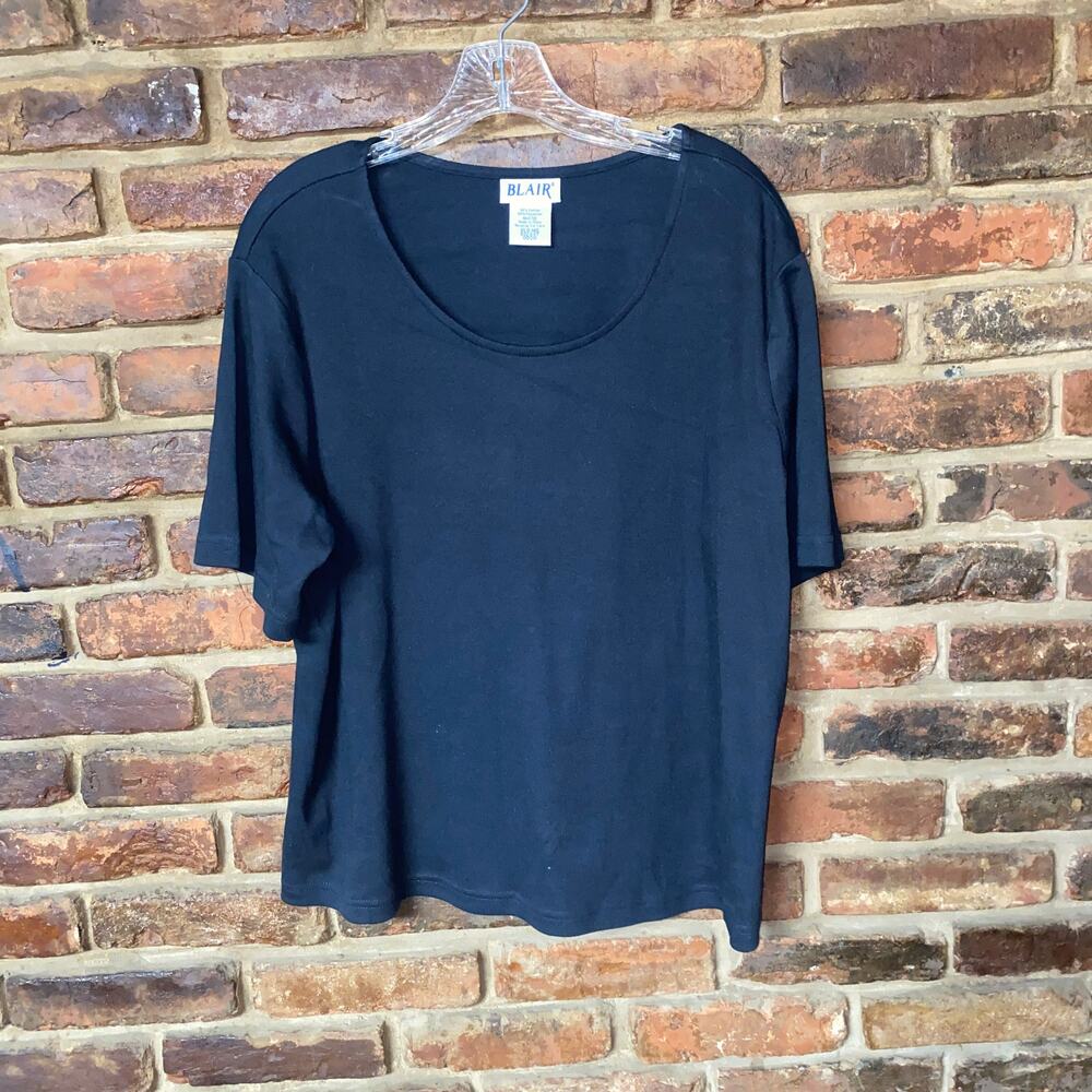 Blair Black Short Sleeve Knit Top Women's Size XL